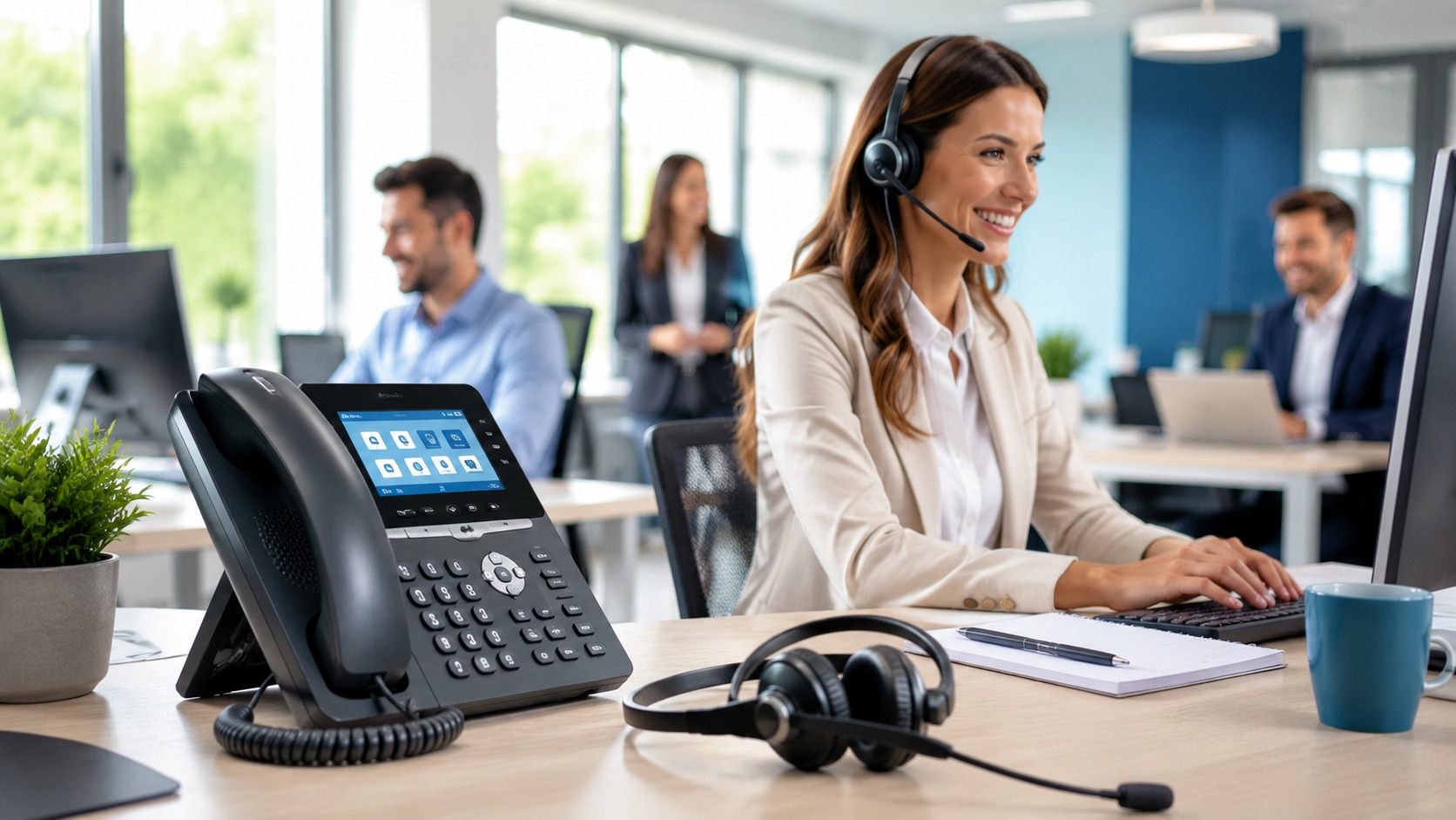 Ambiente empresarial com comunicação integrada